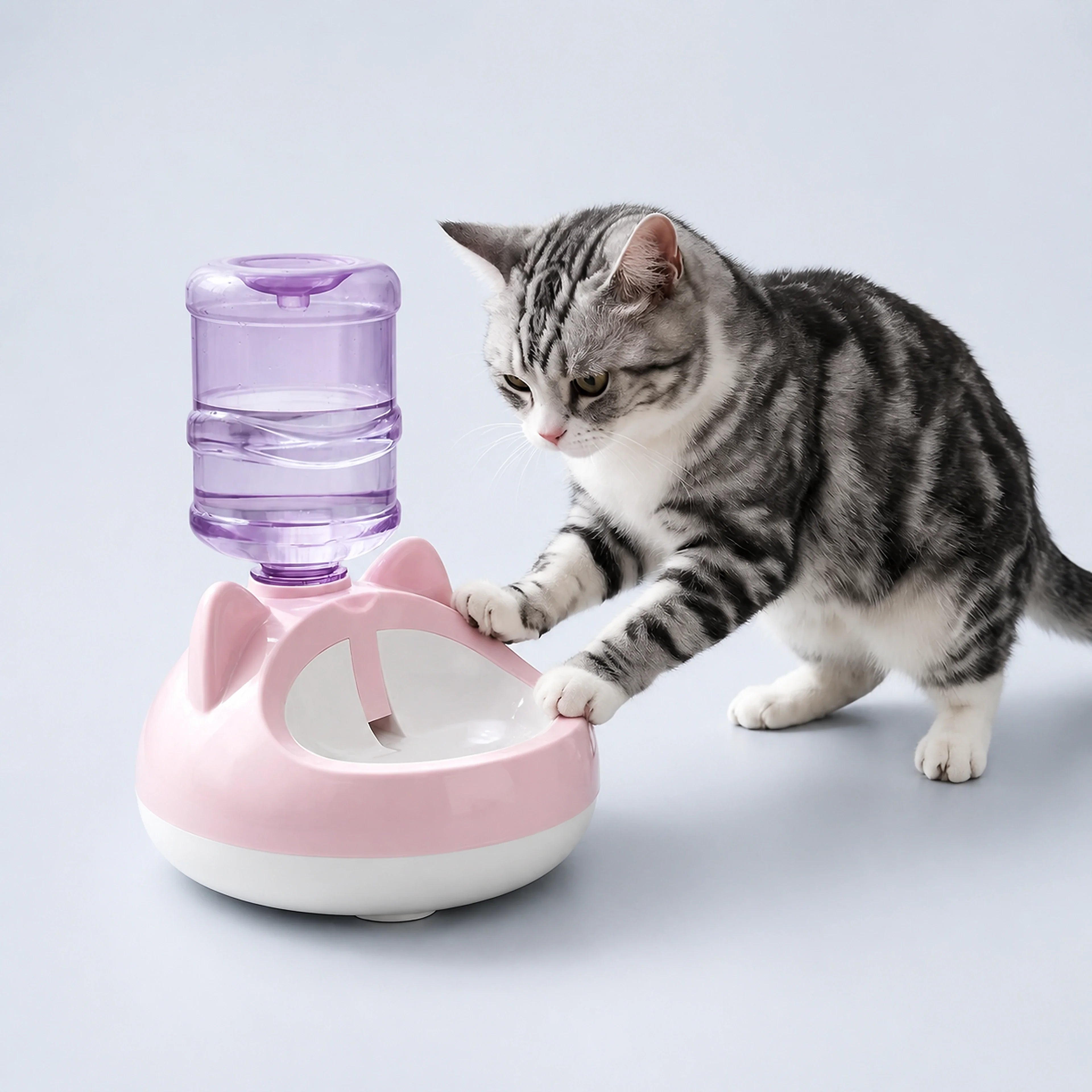 Cat-Ear Gravity Pet Water Dispenser with Weighted Base – 4 Colors | ALDERKIN