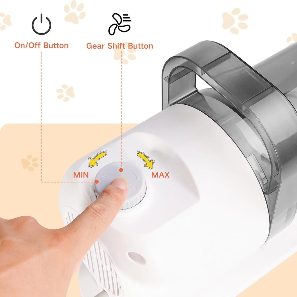 2 L Pet Grooming Vacuum Kit with Clippers and Brushes