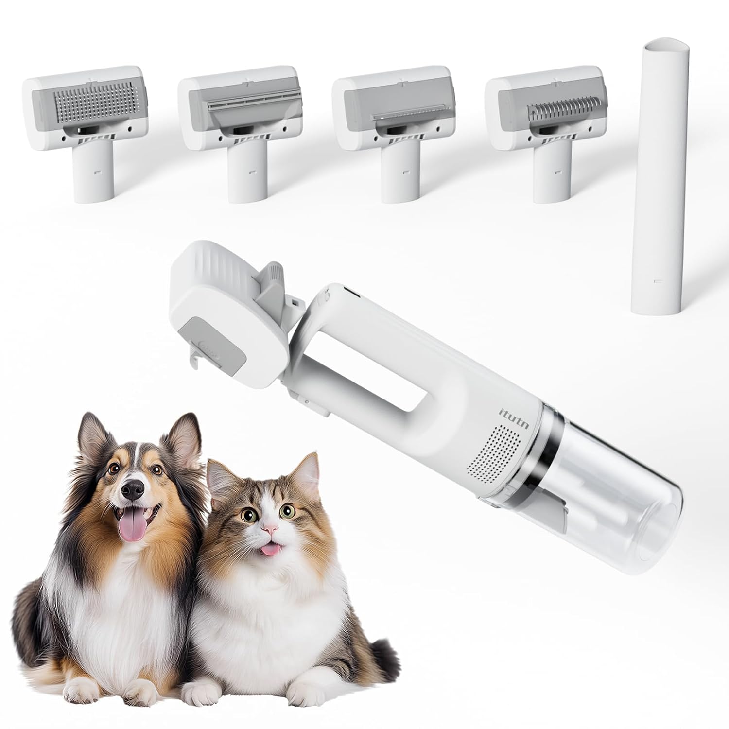 Handheld Pet Grooming Vacuum Brush – Single or 2-Piece Set