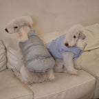 Reversible Blue & Silver Dog Puffer Jacket – 5 Sizes