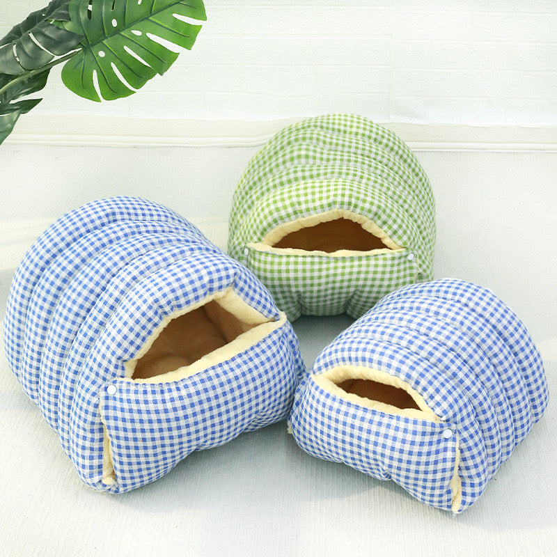 Corduroy Cat Cave Bed with Removable Cover – 3 Sizes