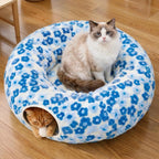 Plush Donut Cat Tunnel Bed – 4 Colors
