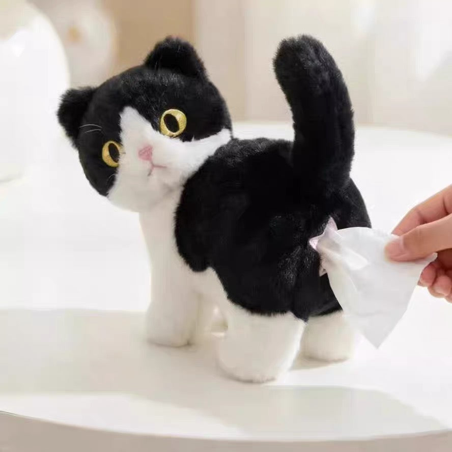 Plush Black Cat Tissue Box Dispenser – 1 or 2 Pack