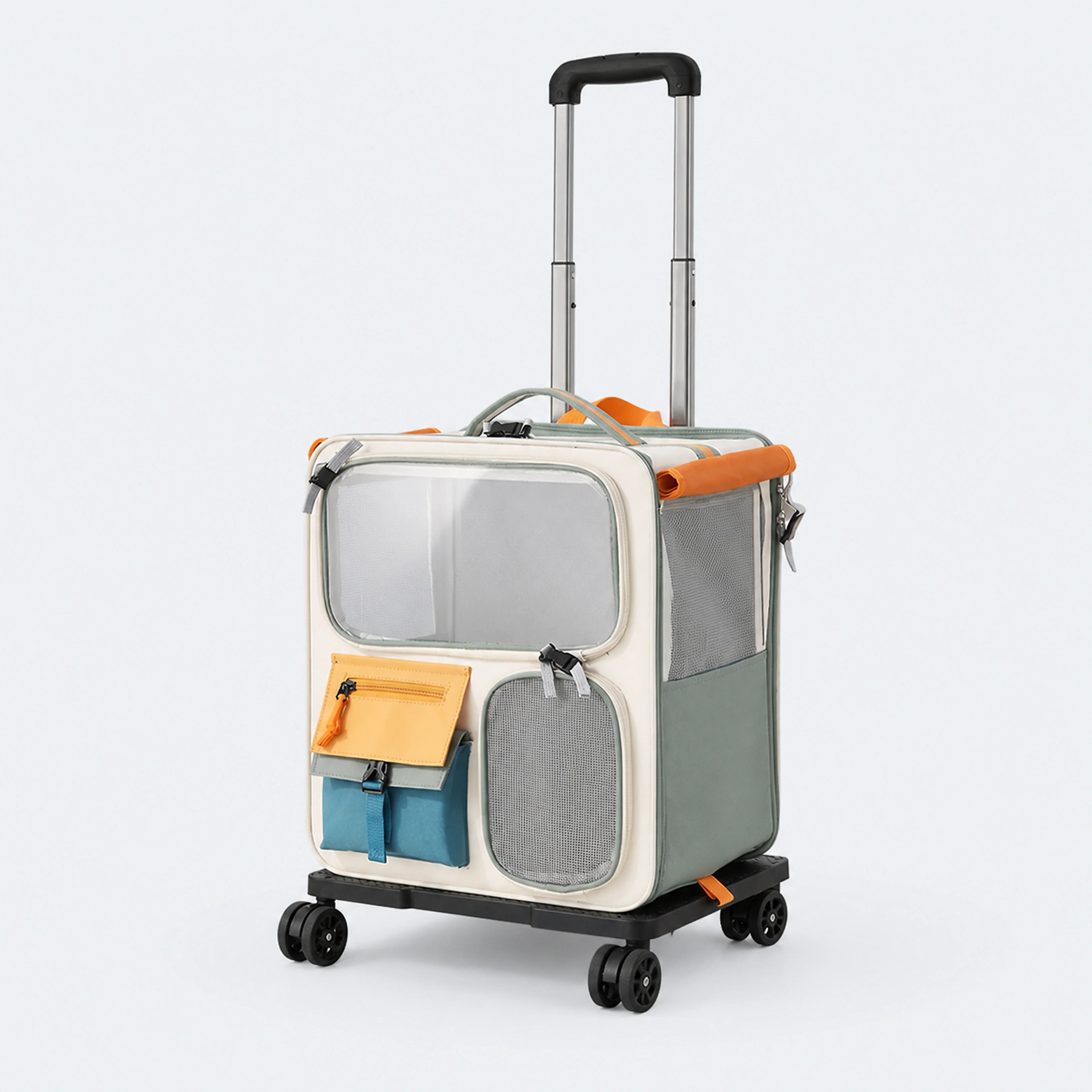 Collapsible Rolling Pet Carrier with Detachable Trolley | ALDERKIN