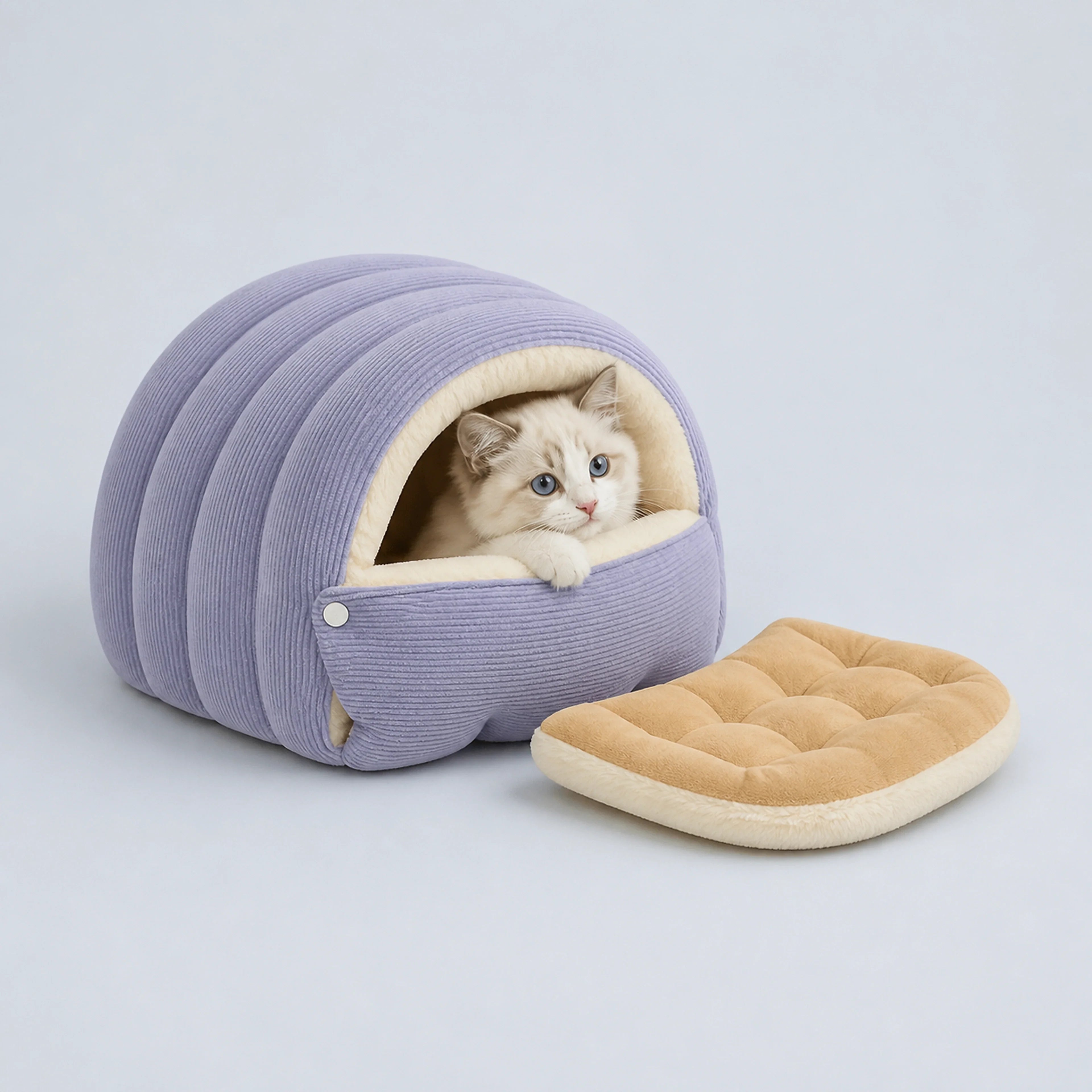 Corduroy Cat Cave Bed with Removable Cover – 3 Sizes | ALDERKIN
