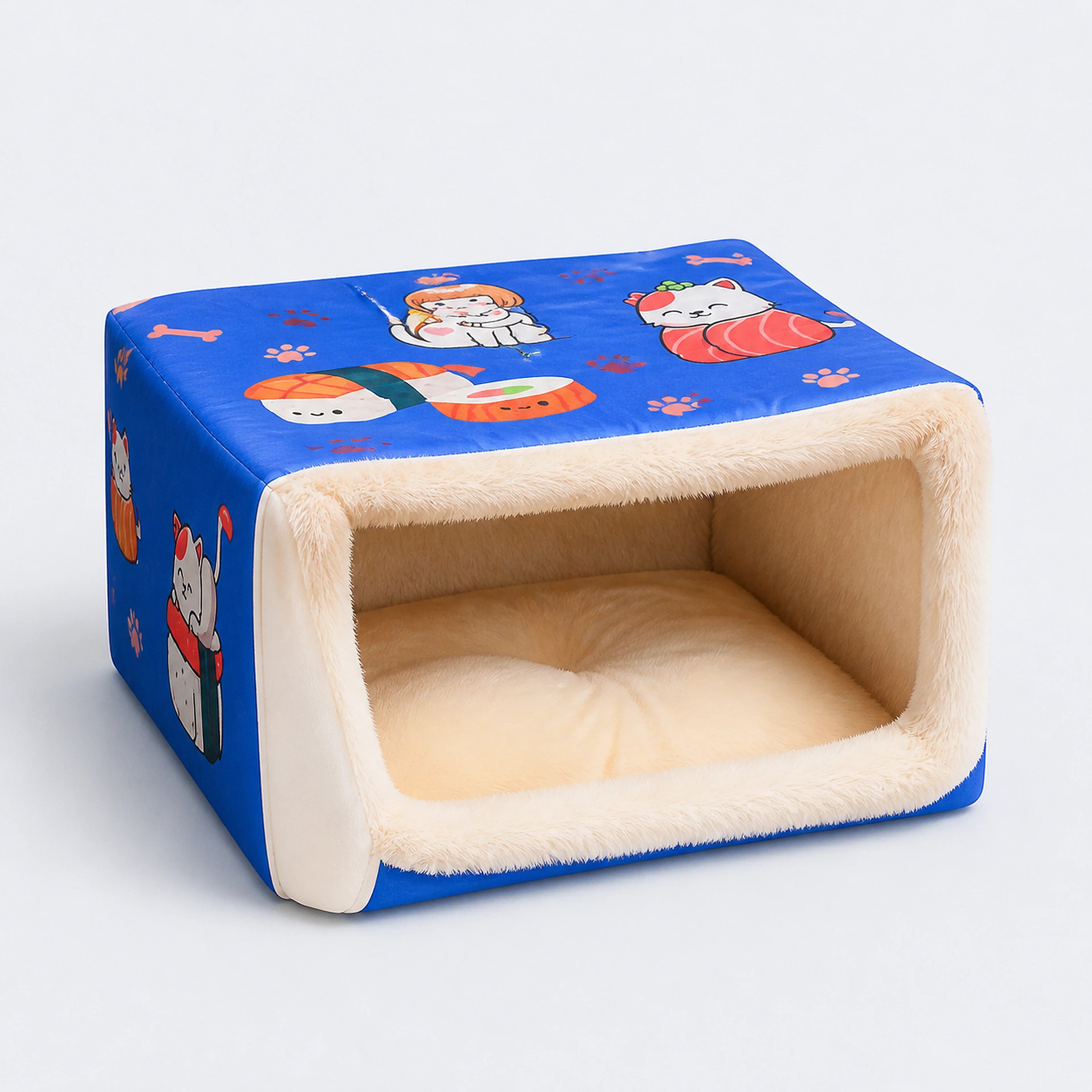 Covered Pet House Bed with Plush Interior – 2 Sizes, 2 Colors | ALDERKIN