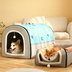 2-in-1 Foldable Pet Cave Bed – 3 Styles, 5 Sizes