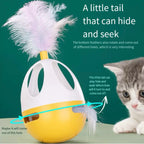 Tumbler Cat Toy with Feather & Rolling Ball – 2 Colors