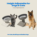 3-Level Adjustable Elevated Stainless Steel Pet Bowl