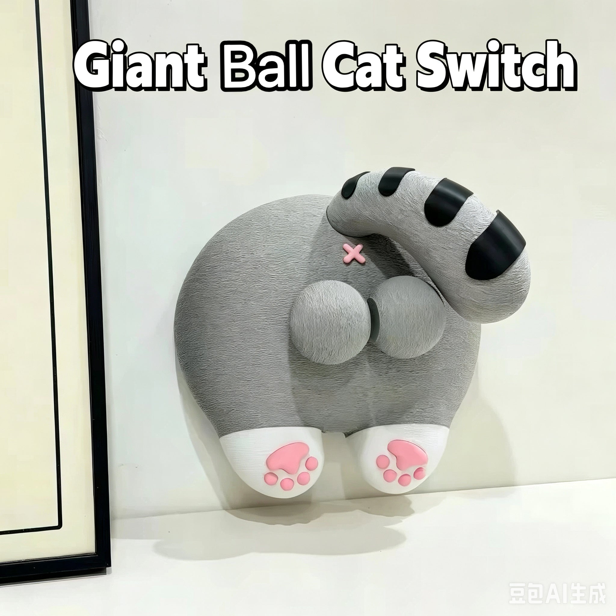 Giant Cat-Shaped Wall Switch Cover – 5 Cat Styles
