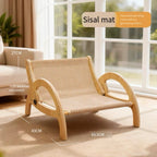 Adjustable Wooden Cat Scratcher Lounge with Sisal Mat