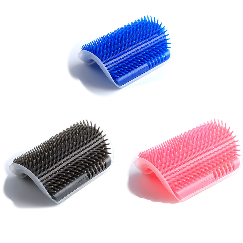 Wall-Corner Self-Grooming Brush for Cats – Single or 3-Color Set