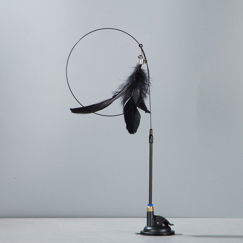 Suction Base Feather Wand Cat Toy – 5 Colors