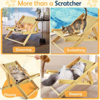 Adjustable Sisal Cat Lounge Chair with Teaser