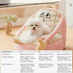 Cartoon Plush Pet Sofa Bed – 2 Colors, 3 Sizes