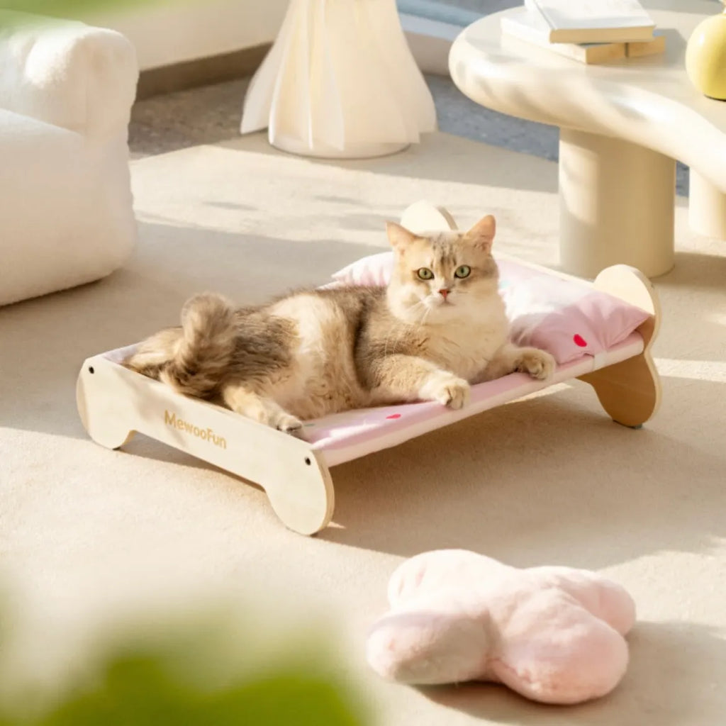 Indoor Cat Bed in Green or Pink