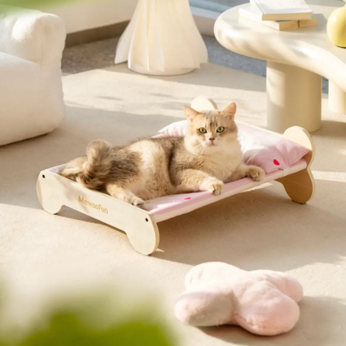 Indoor Cat Bed in Green or Pink