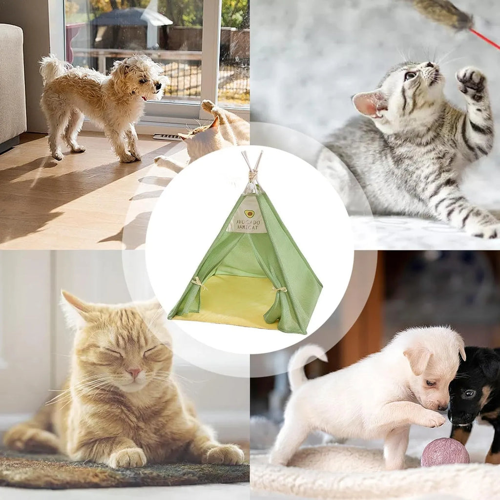 Portable Tent-Style Cat House Bed for Pets up to 5kg