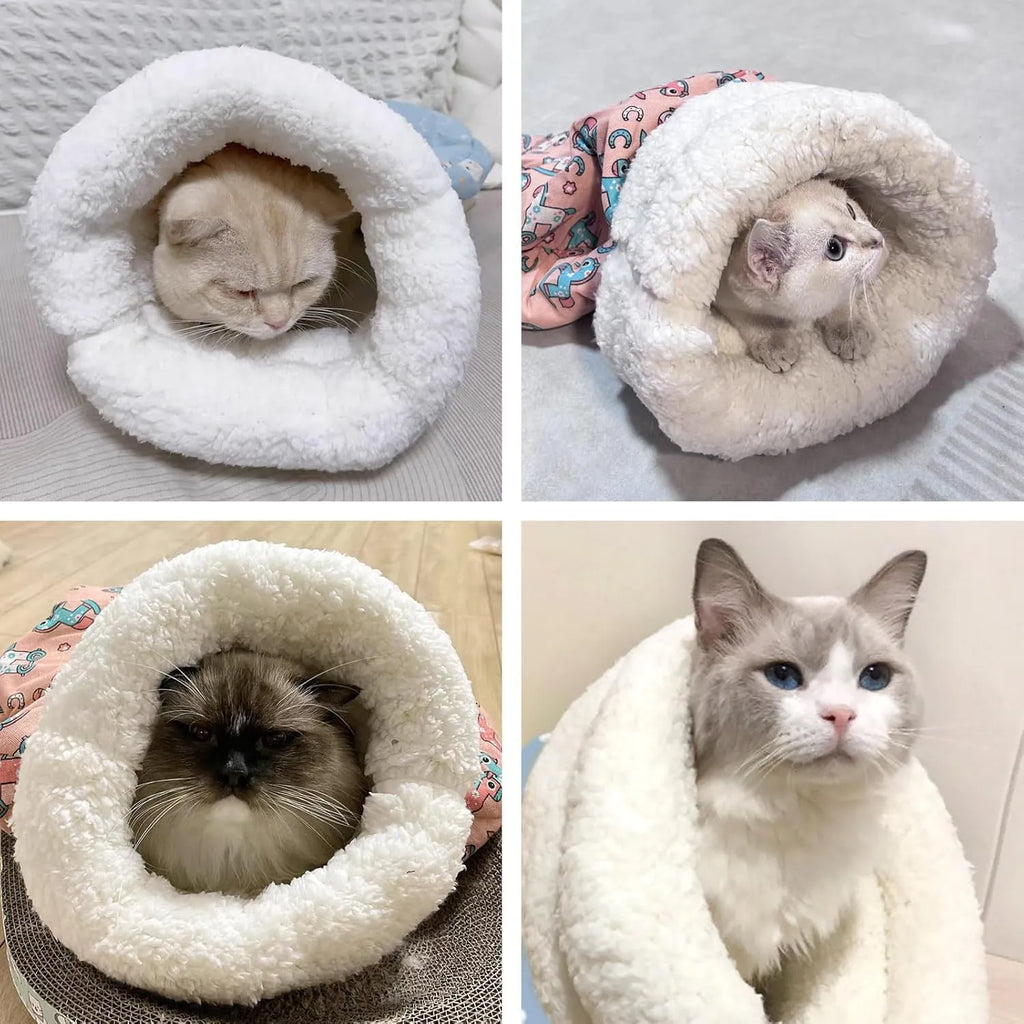 Warm Winter Sleeping Bag Bed for Cats