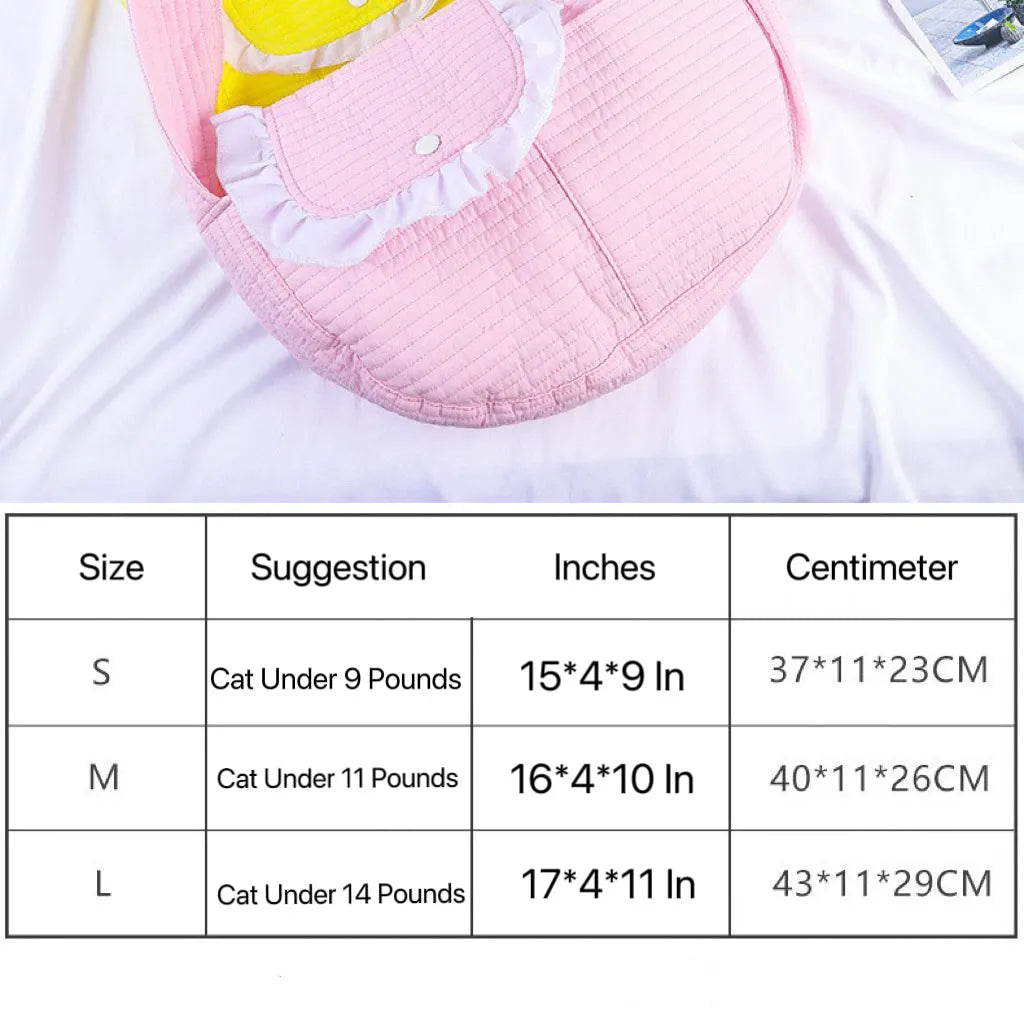 Quilted Pet Sling Carrier for Cats & Small Dogs – S to L