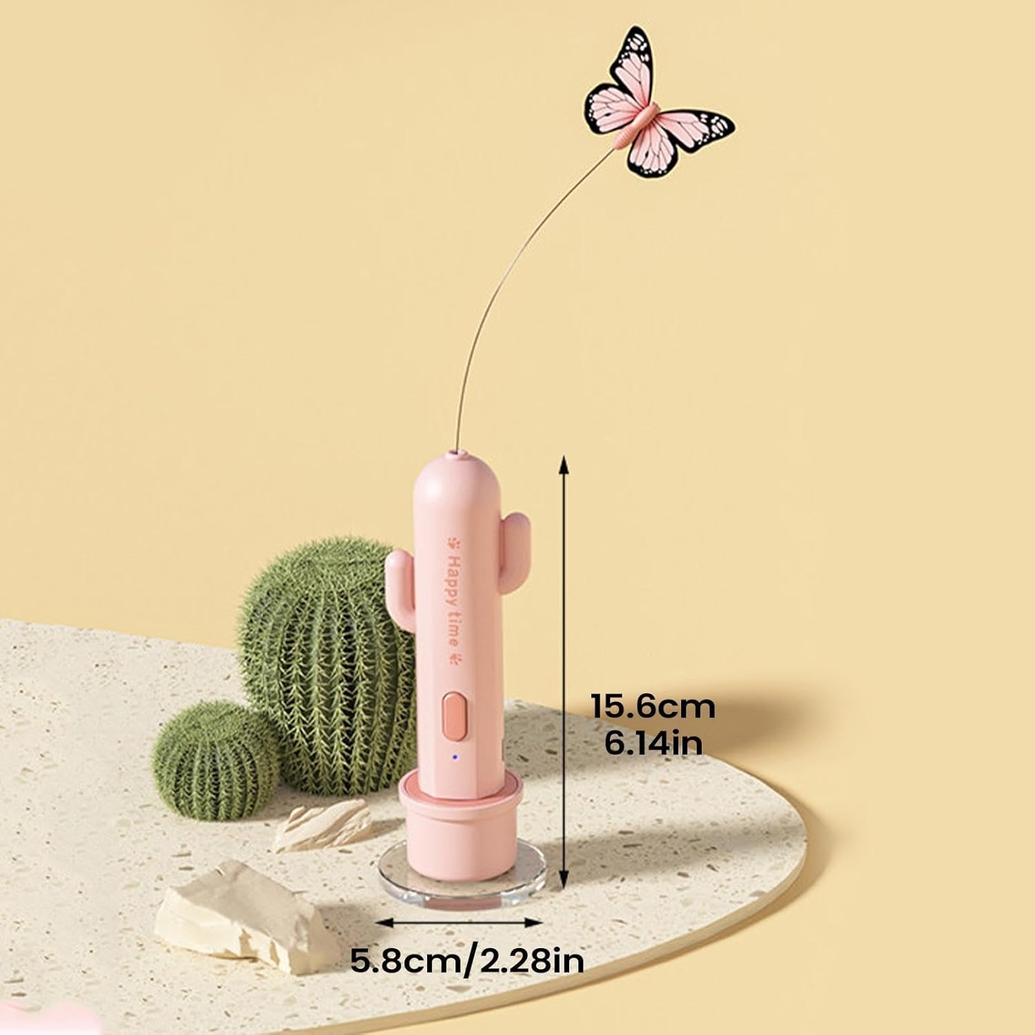 Automatic Butterfly Cat Teaser Toy – Cactus Base