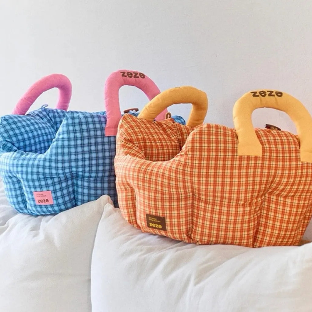 Portable Bolster Pet Travel Bed with Handle – 2 Colors