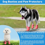 4-Piece Waterproof Anti-Slip Dog Booties & Paw Protectors