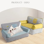 Striped Bolster Pet Sofa Bed – 2 Styles, 3 Sizes