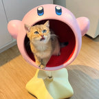 Pink Cartoon Character Cat Cave Bed