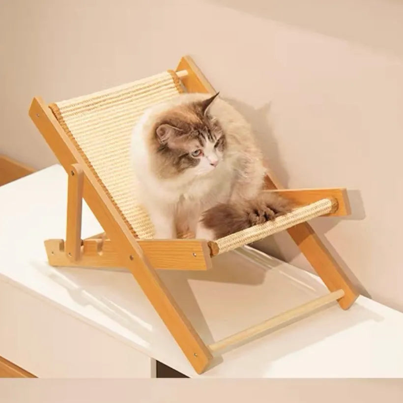 Adjustable Sisal Cat Lounge Chair with Teaser