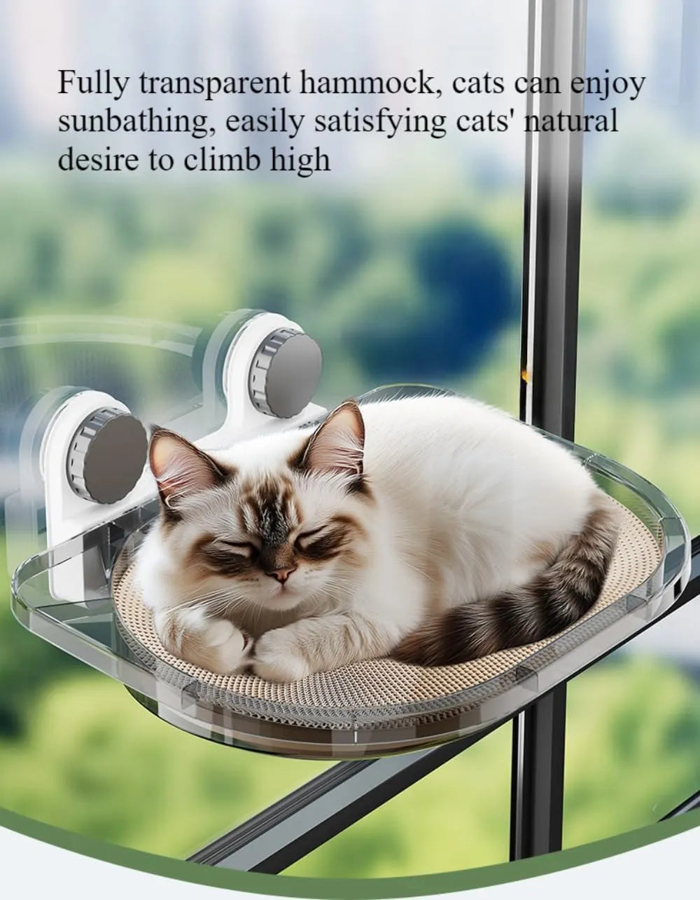 Clear Window-Mounted Cat Hammock – 2 Colors