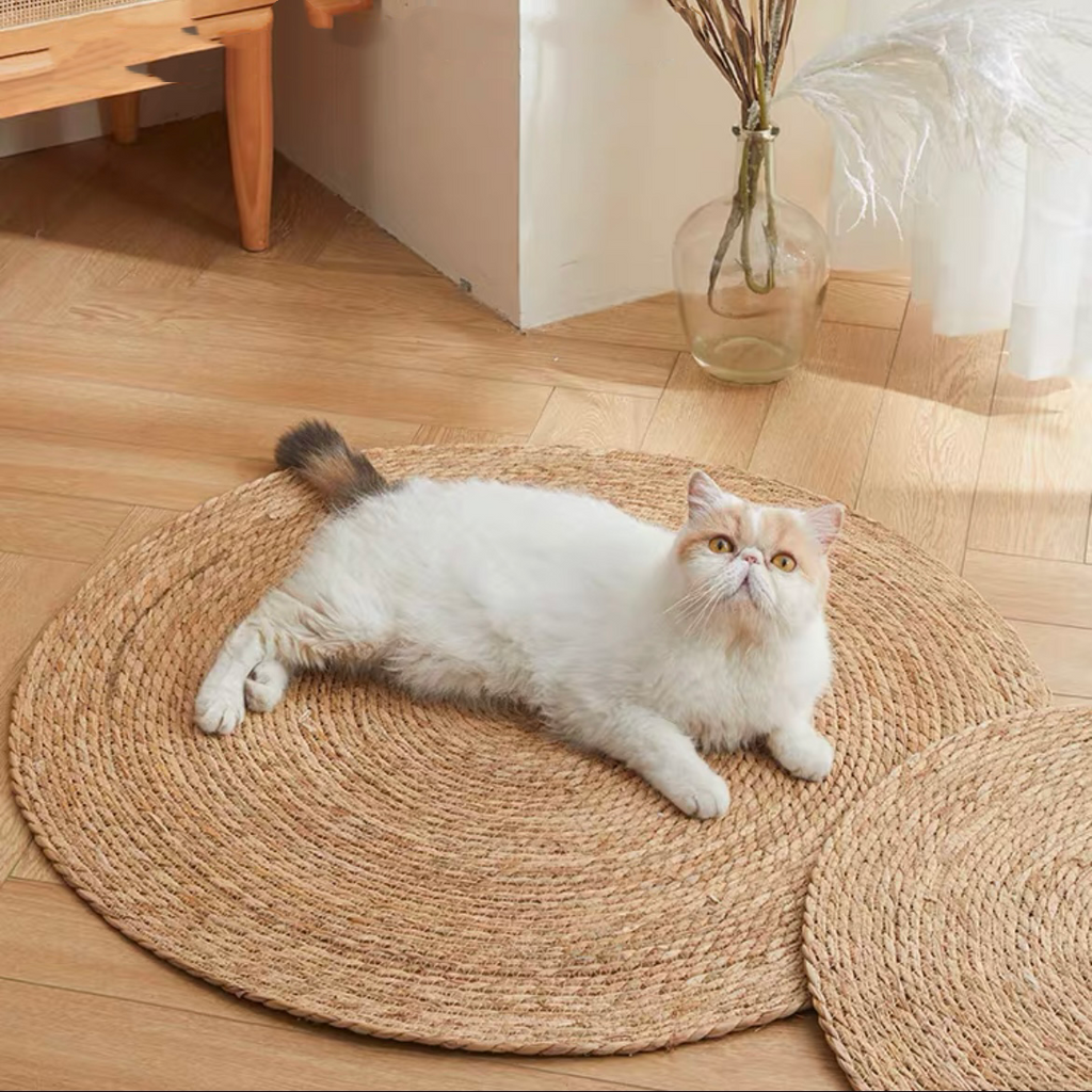 Natural Woven Round Cat Mat – 40 or 60 cm