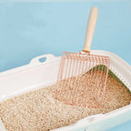 Large Wire Cat Litter Scoop with Wooden Handle – Color & Bag Options