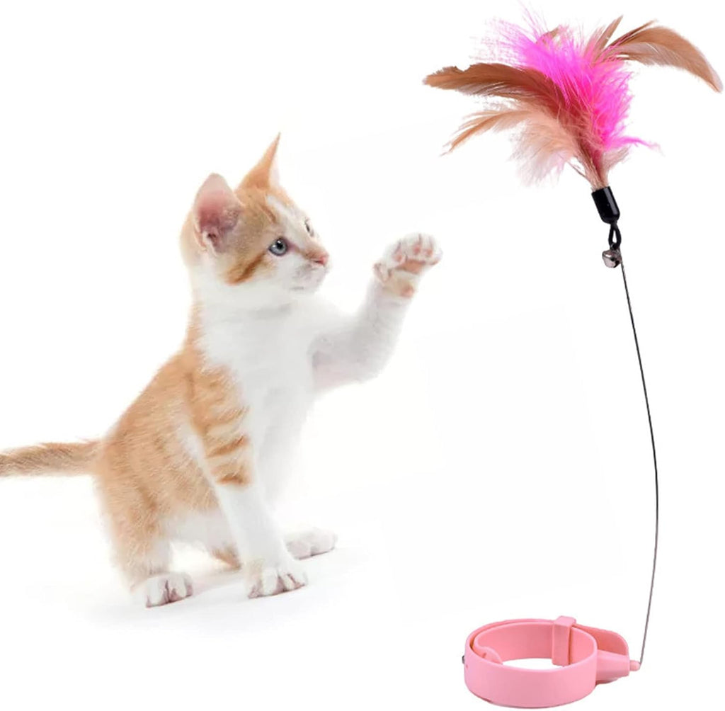 Flexible Feather Cat Wand with Bell and Floor Base – 2 Colors