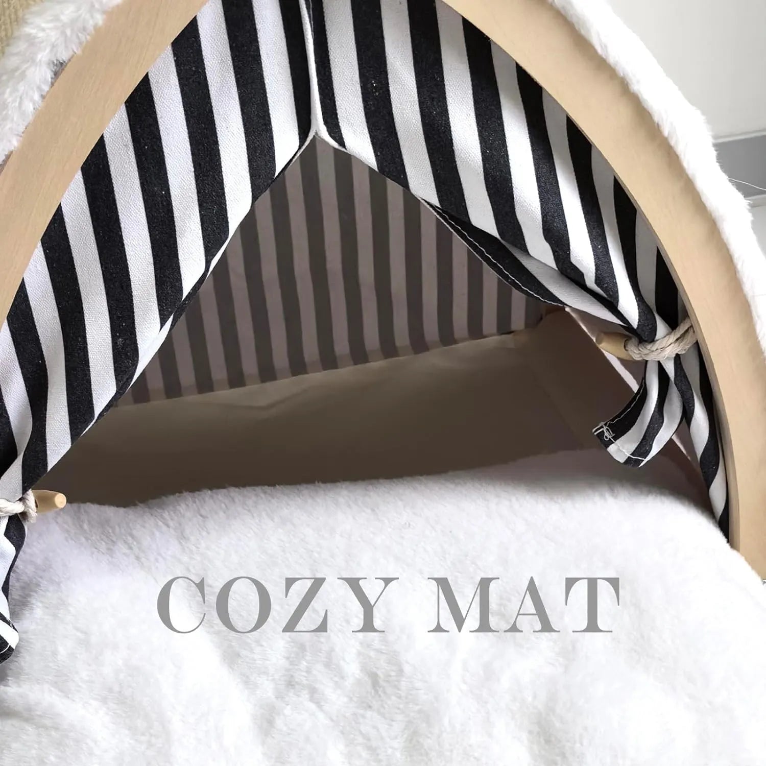 Tent-Shaped Cat House with Sisal Scratcher