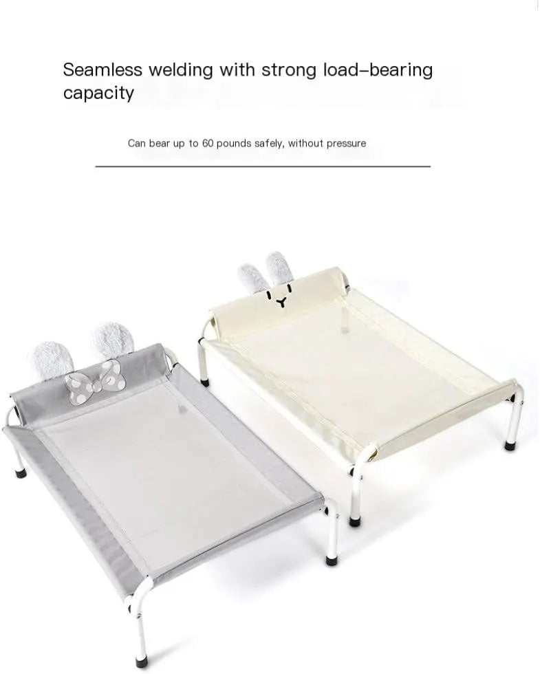 Elevated Pet Camp Bed – Grey or Yellow, 3 Sizes