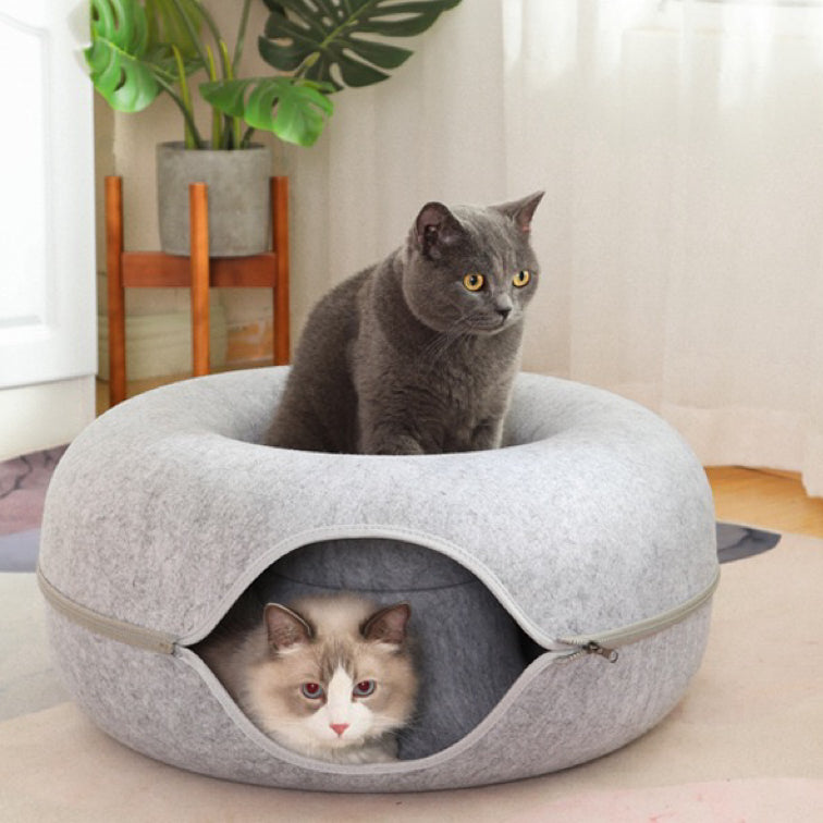 Indoor Cat Tunnel Bed – 2 Sizes & 2 Colors