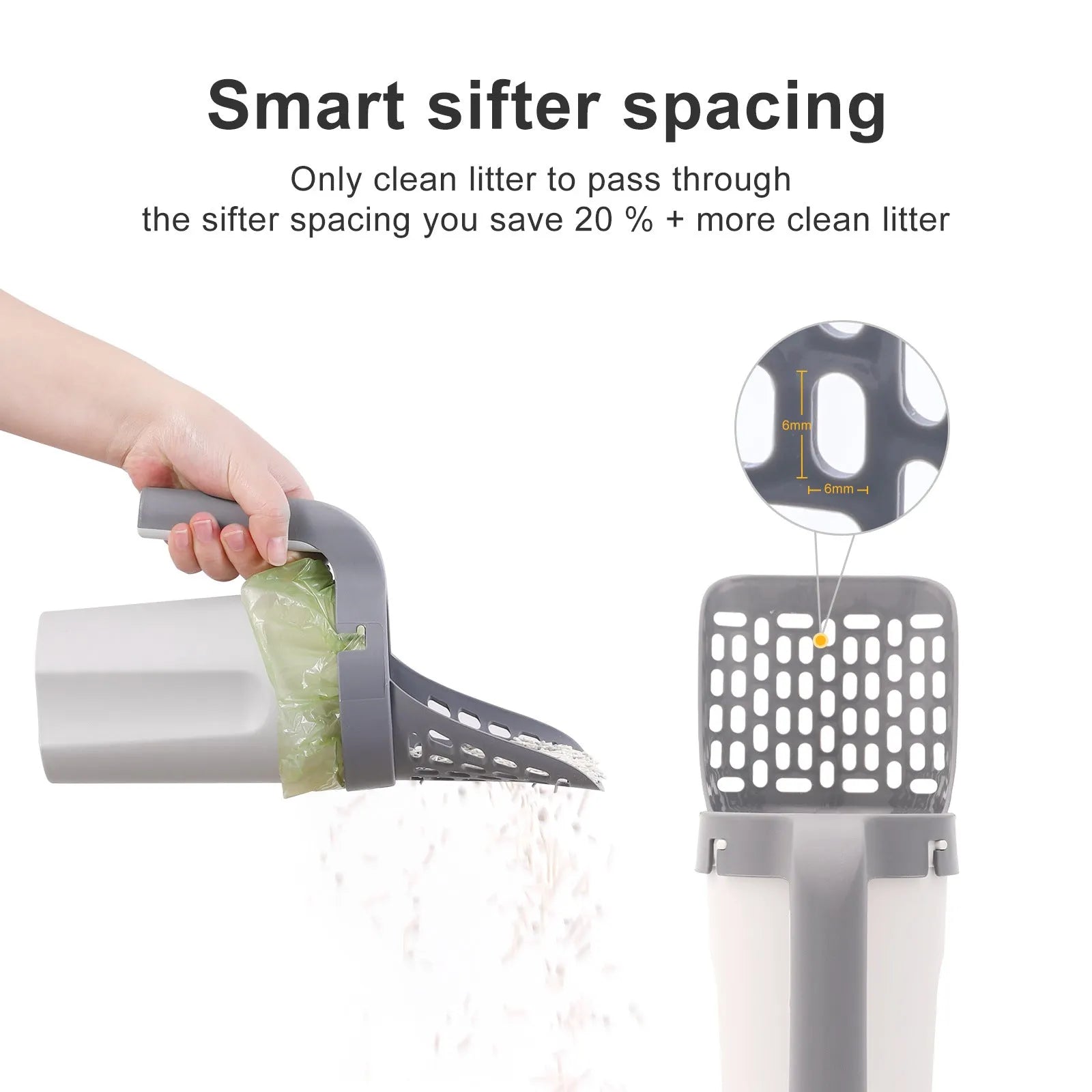 Cat Litter Scooper System with Optional Waste Bags