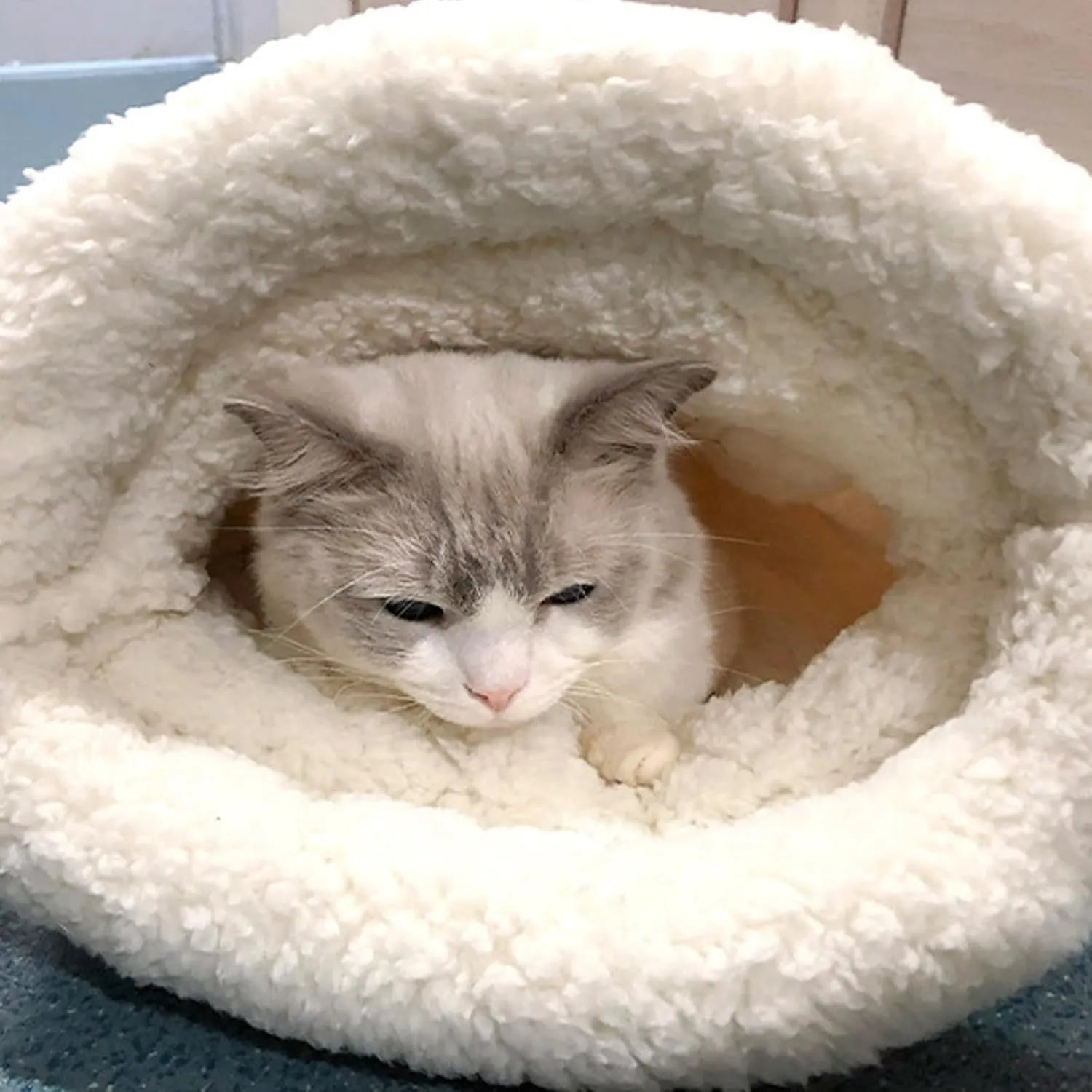 Warm Winter Sleeping Bag Bed for Cats
