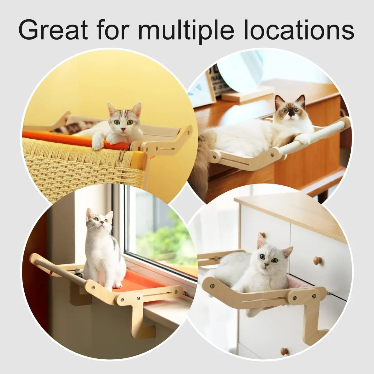 Adjustable Window Sill Cat Perch with Soft Cover – 9 Styles