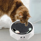 Interactive Rotating Mouse Track Cat Toy with Felt Scratcher