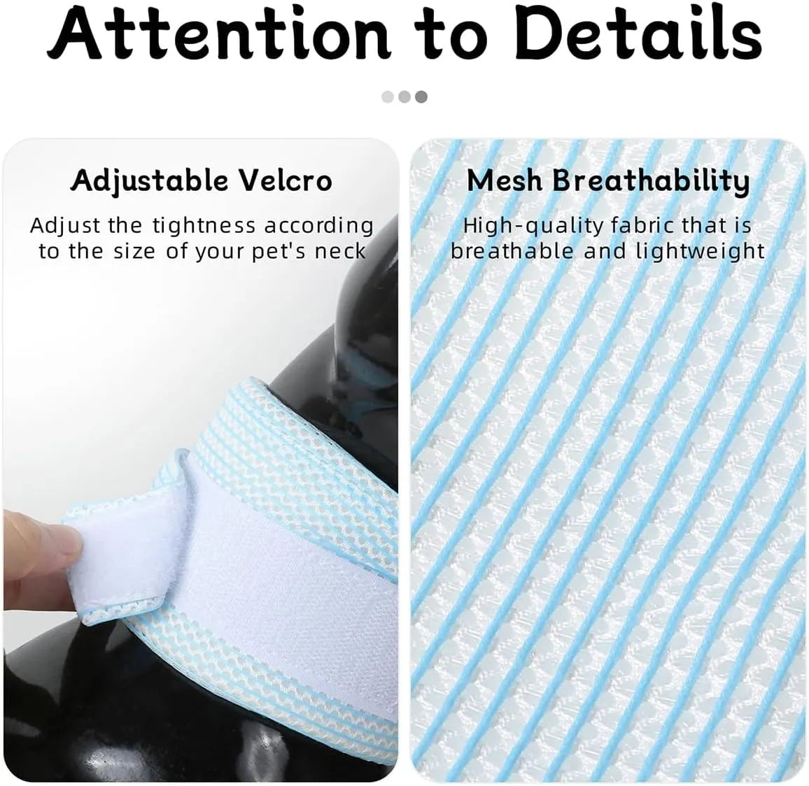 Breathable Adjustable Elizabethan Recovery Collar for Cats