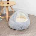 Hooded Round Calming Cave Bed for Cats & Dogs