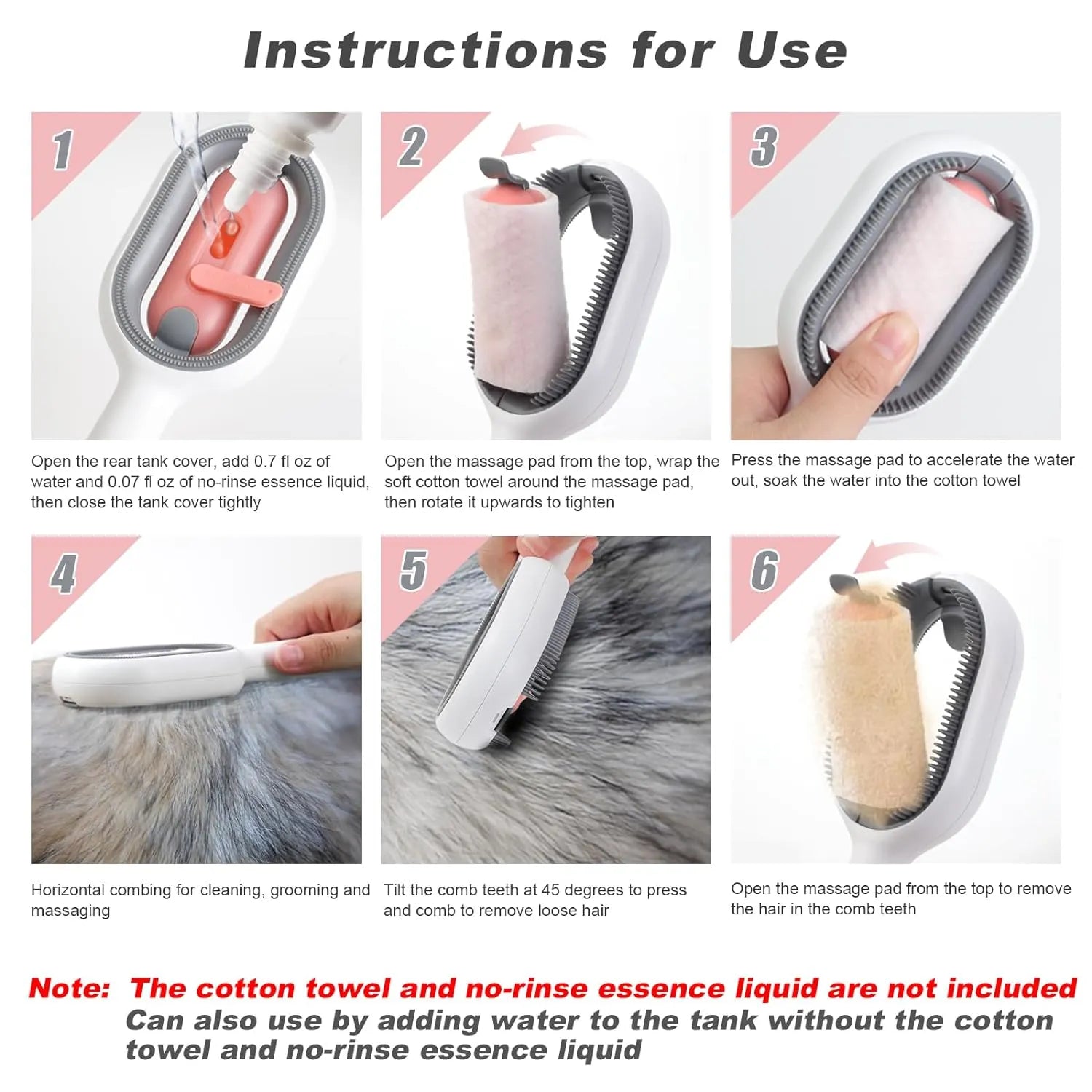 Pet Hair Removal Brush with Cleaning Wipes – 10 or 100 Pack