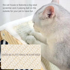 Tent-Shaped Cat House with Sisal Scratcher