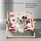 Adjustable Natural Wood Cat Scratcher Chair with Sisal