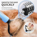 Double-Row Pet Dematting Rake – 2 Colors, 2 Sizes
