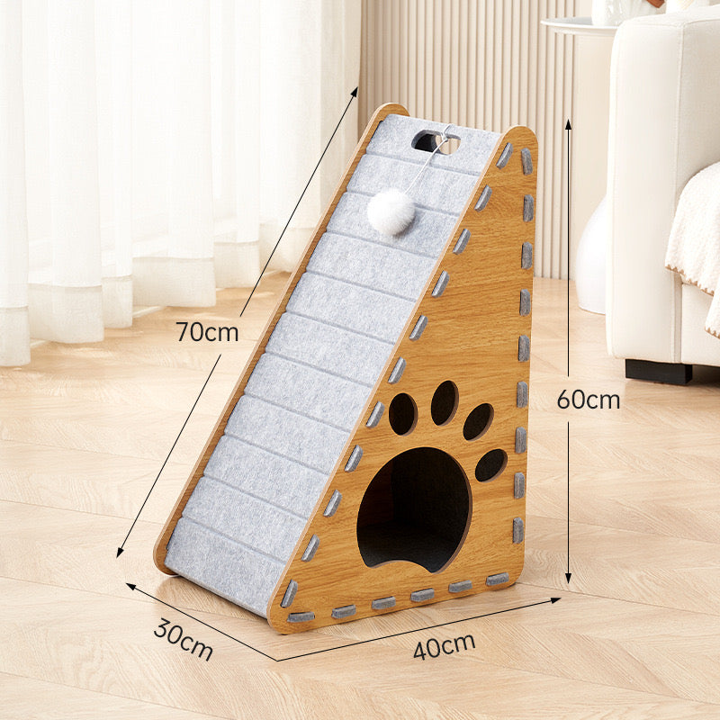 A-Frame Cat Scratcher House with Ramp – Multiple Styles