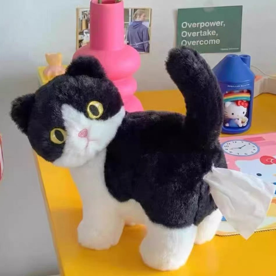Plush Black Cat Tissue Box Dispenser – 1 or 2 Pack