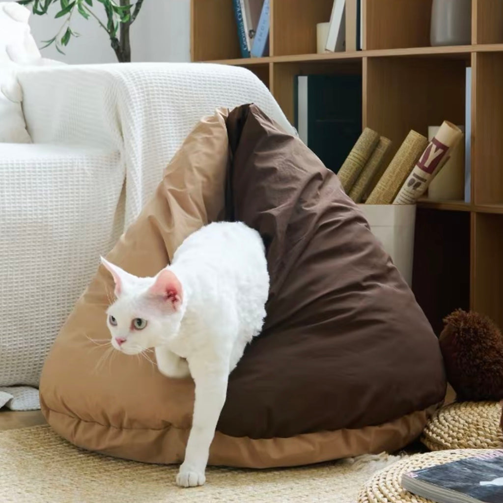 Beanbag-Style Cat Cave Bed – 4 Designs